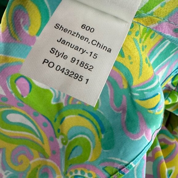 Lilly Pultizer Sarabeth Top XS Shorely Blue Double Trouble Silk NWT TP-2890 - Picture 11 of 11